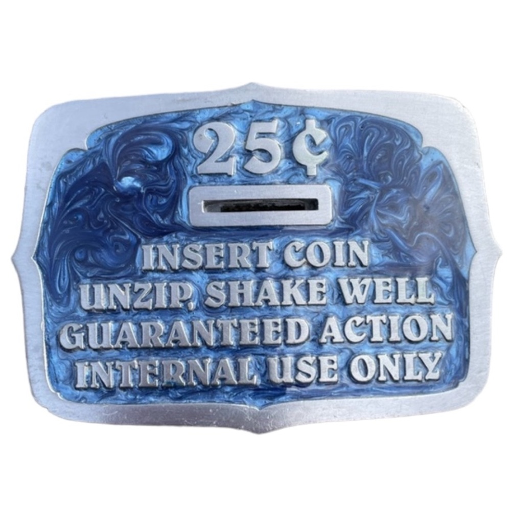 Buckles of America Masterpiece Collection Insert Coin Unzip Humorous Buckle